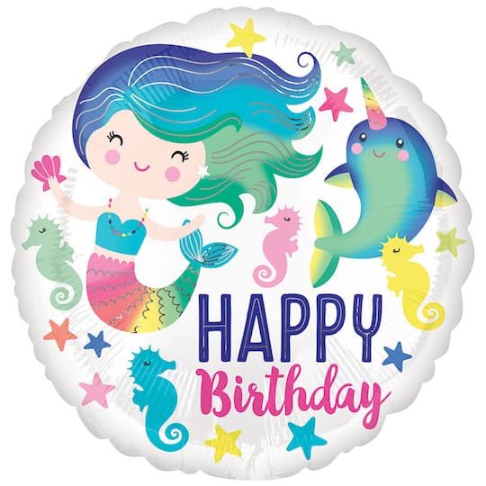 17&#x22; Colorful Ocean Fun Birthday Mylar Balloon